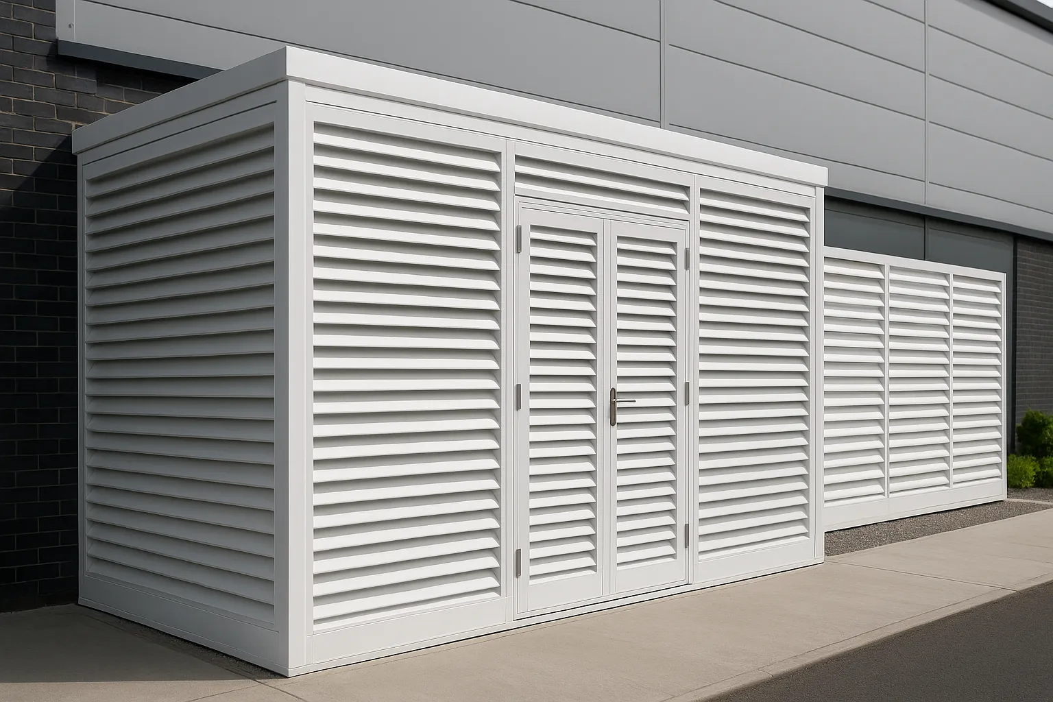 louvred  screens and  enclosures case study - successful louvred doors project in Watford by verified UK suppliers